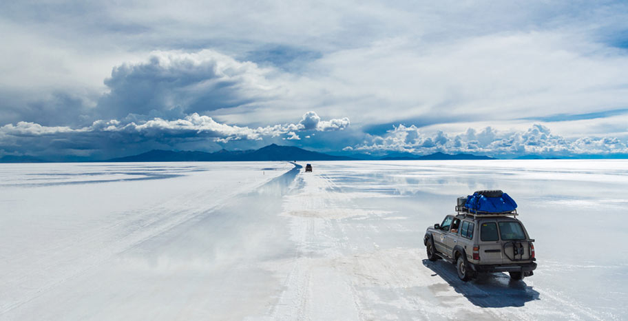 Bolivien Salzsee Mietauto